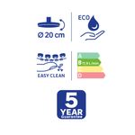 Cabeza de Ducha Redonda Kouta de 20 cm Acabado Cromado