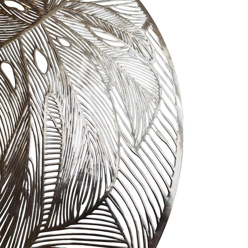 Individual Redondo de 38 x 38 cm Color Dorado con Diseño de Hoja