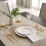 Individual Redondo de 38 x 38 cm Color Dorado con Diseño de Hoja