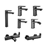 Grifo Monomando Bajo Remix para Lavamanos Color Negro Mate