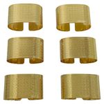 Set de 6 Anillos para Servilleta Color Dorado con Diseño Texturizado