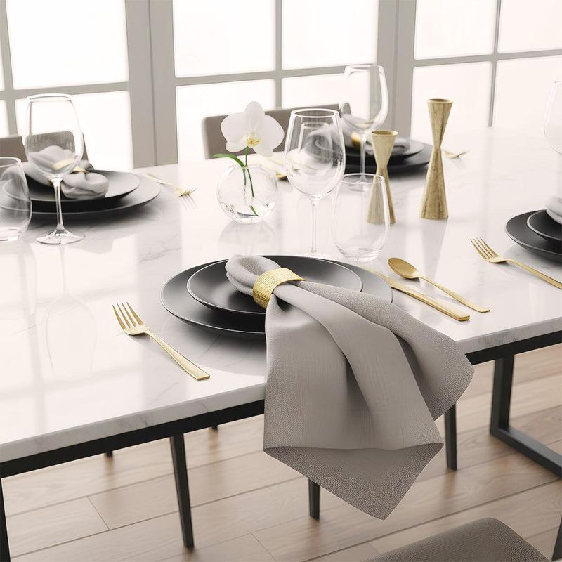 Set de 6 Anillos para Servilleta Color Dorado con Diseño Texturizado