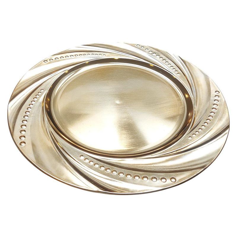 Plato Base de 33 x 33 cm Color Dorado con Diseño Ornamental