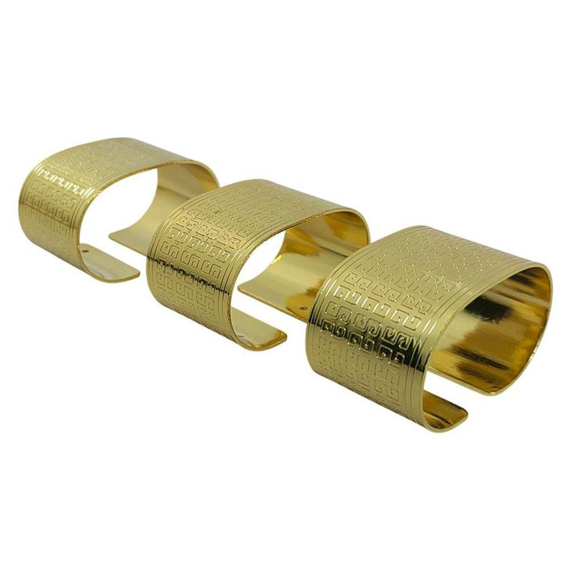 Set de 6 Anillos para Servilleta Color Dorado con Diseño Texturizado
