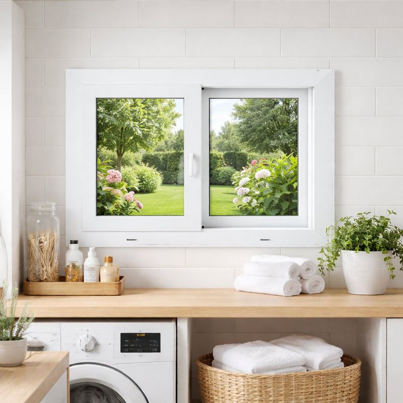 Ventana PVC S80 Corrediza Nevada de 60 x 40 cm