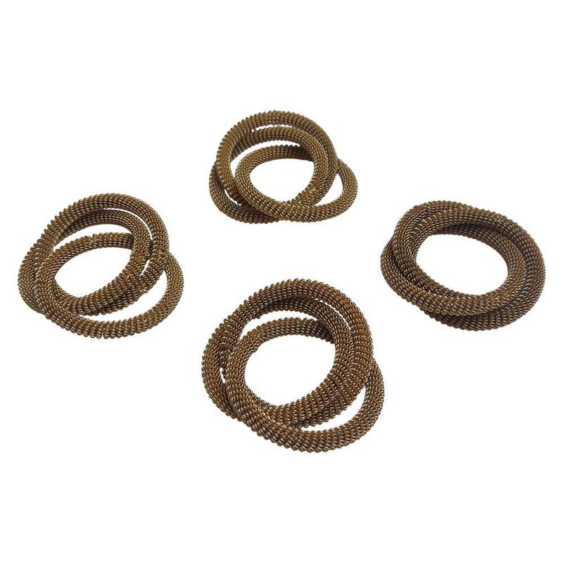 Set de 4 Anillos para Servilleta Color Dorado con Textura Metálica