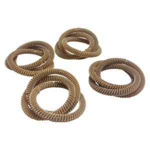 Set de 4 Anillos para Servilleta Color Dorado con Textura Metálica