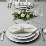 Set de 4 Anillos para Servilleta Color Plateado con Brillantes