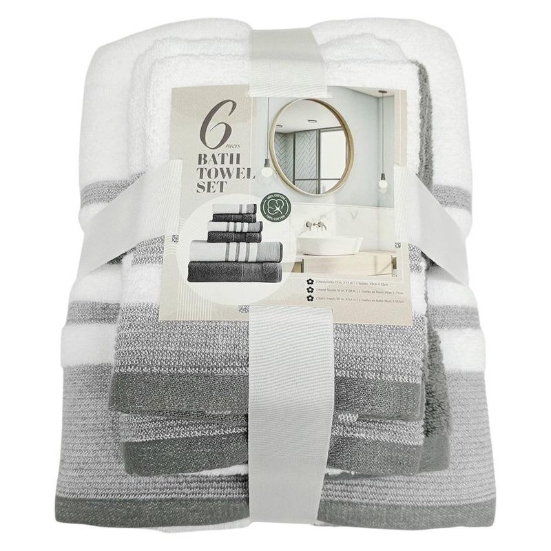 Set de 6 Toallas Facial Manos y Baño en Colores Surtidos