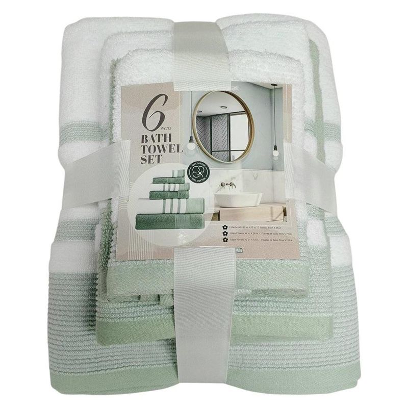 Set de 6 Toallas Facial Manos y Baño en Colores Surtidos