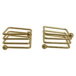 Set de 2 Anillos para Servilleta Color Dorado con Diseño Geométrico
