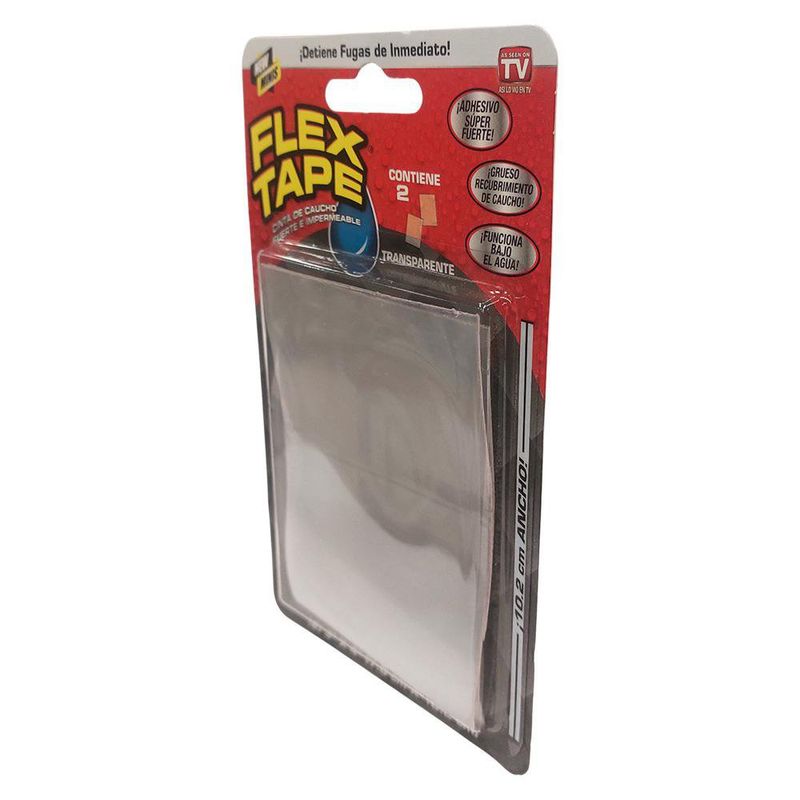 Cinta Selladora Flex Tape Transparente 2 Piezas de 7.6 x 10.2 cm