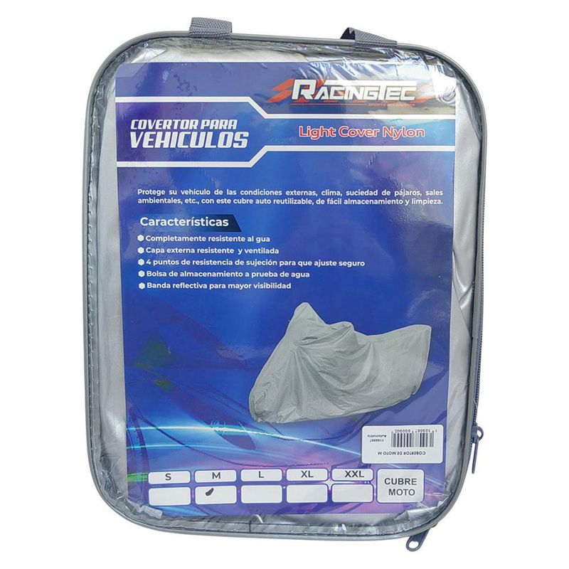 Cobertor de Nylon Reforzado Racingtec para Moto Talla M