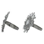 Set de 2 Anillos para Servilleta Color Plateado con Flor de Cristal