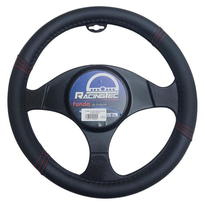 Cubre Volante Racingtec Premium con Puntos Color Negro
