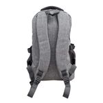 Mochila Negra y Gris con 2 Bolsas Frontales