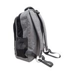 Mochila Negra y Gris con 2 Bolsas Frontales