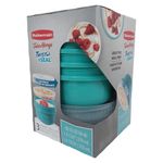 Set de 3 Recipientes Redondos Aqua Rubbermaid Twist & Seal con Bandeja