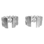 Set de 2 Anillos para Servilleta Color Plateado con Diseño Trenzado