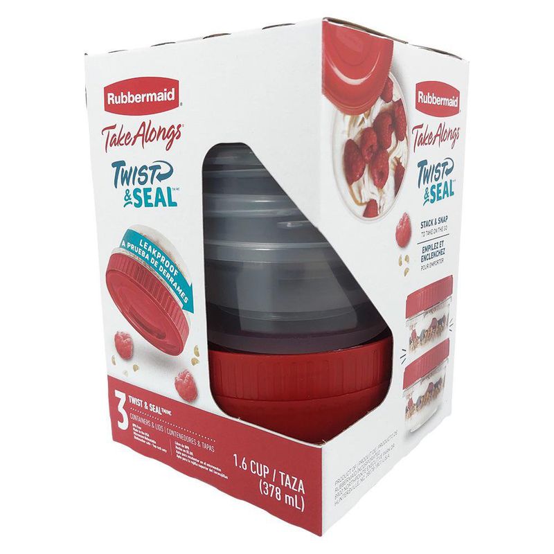Set de 3 Recipientes Redondos Rubbermaid Twist & Seal de 378 ml