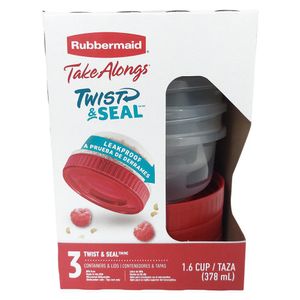 Set de 3 Recipientes Redondos Rubbermaid Twist & Seal de 378 ml