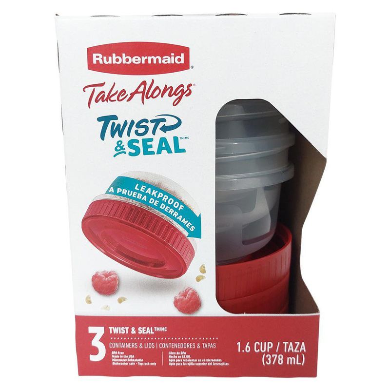 Set de 3 Recipientes Redondos Rubbermaid Twist & Seal de 378 ml