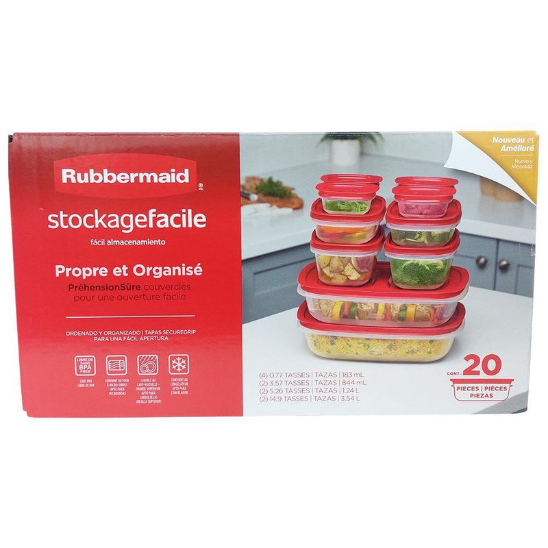 Set de 10 Recipientes Rubbermaid Easystore con Tapaderas SecureGrip