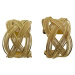 Set de 2 Anillos para Servilleta Color Dorado con Diseño Cruzado