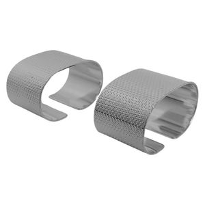 Set de 2 Anillos para Servilleta Color Plateado con Textura Elegante