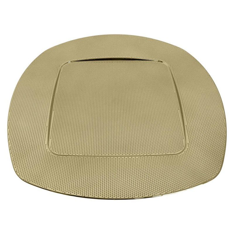 Plato Base Decorativo de 33 x 33 cm Color Dorado con Textura Elegante