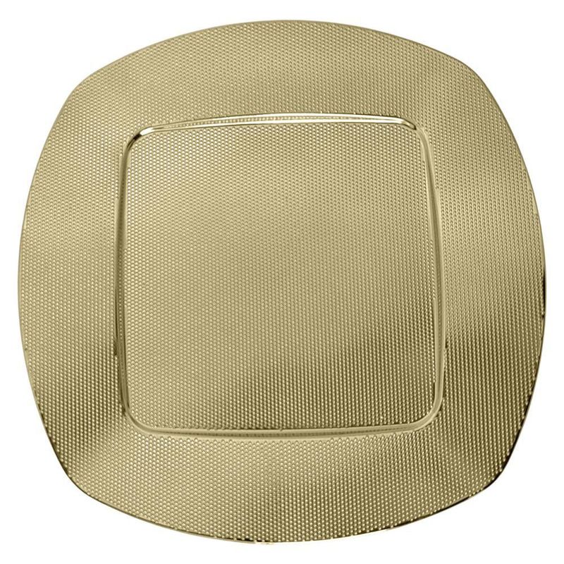 Plato Base Decorativo de 33 x 33 cm Color Dorado con Textura Elegante