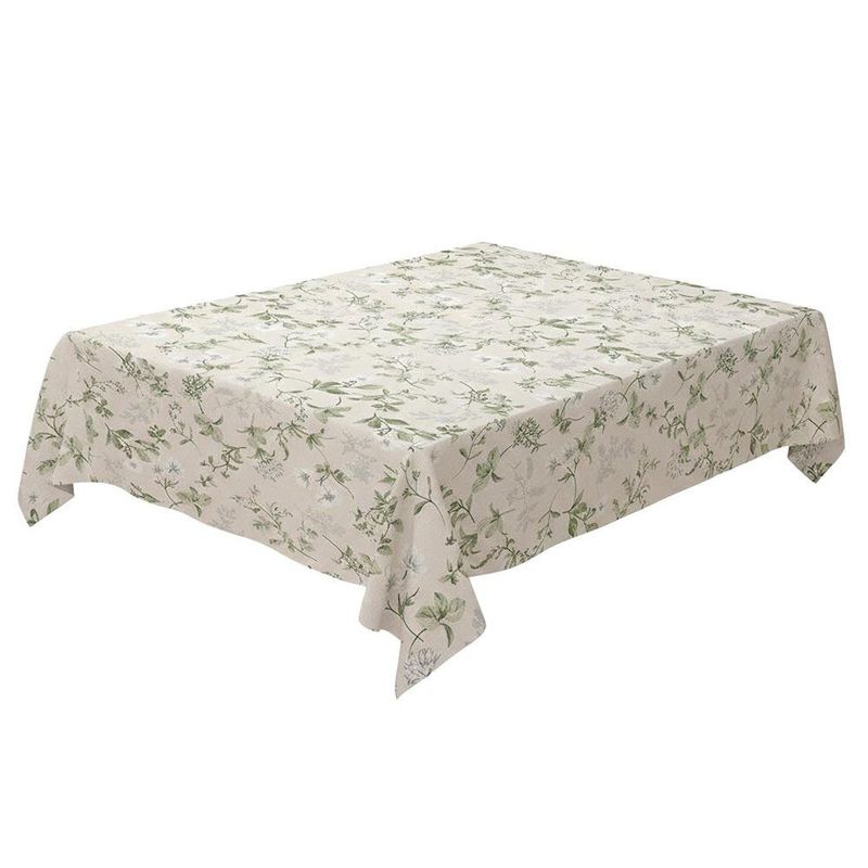 Mantel Rectangular de 110 x 210 cm Diseño Floral Verde
