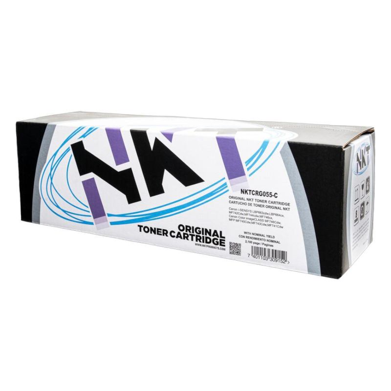 Toner Láser Cian NKT con Chip para Canon CRG‑055‑C
