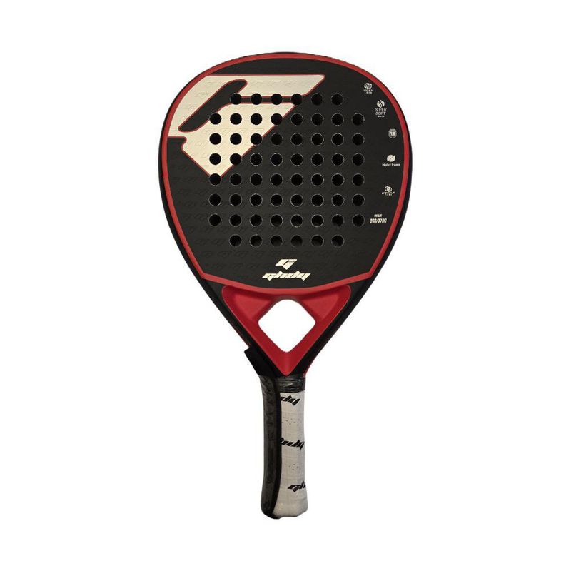 Pala de Pádel Diseño Profesional Negro y Rojo