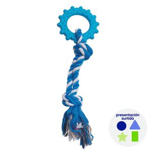 Juguete de Cuerda para Perro con Aro de Goma Presentación Surtida