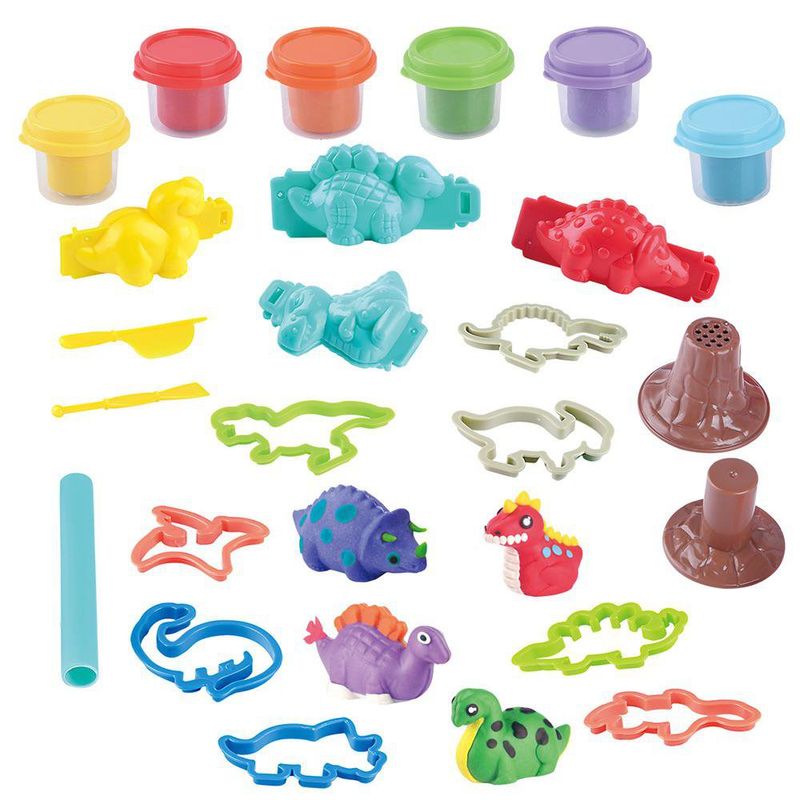Set de Masa Moldeable Dino Party con Accesorios de 31 Piezas