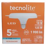 Foco LED Circular Tecnolite de 18 W Base E27 Multivoltaje Luz de Día