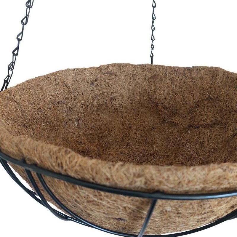 Maceta Colgante de 14 plg con Forro de Fibra de Coco