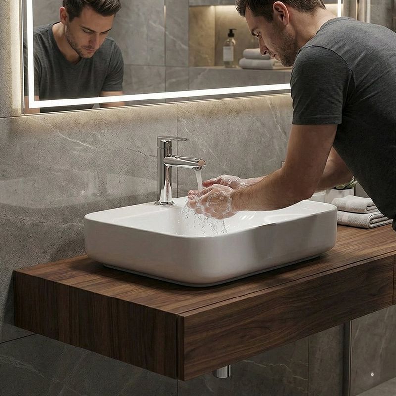 Grifo Monomando para Lavamanos Cuello Bajo Modelo Maia Cromo