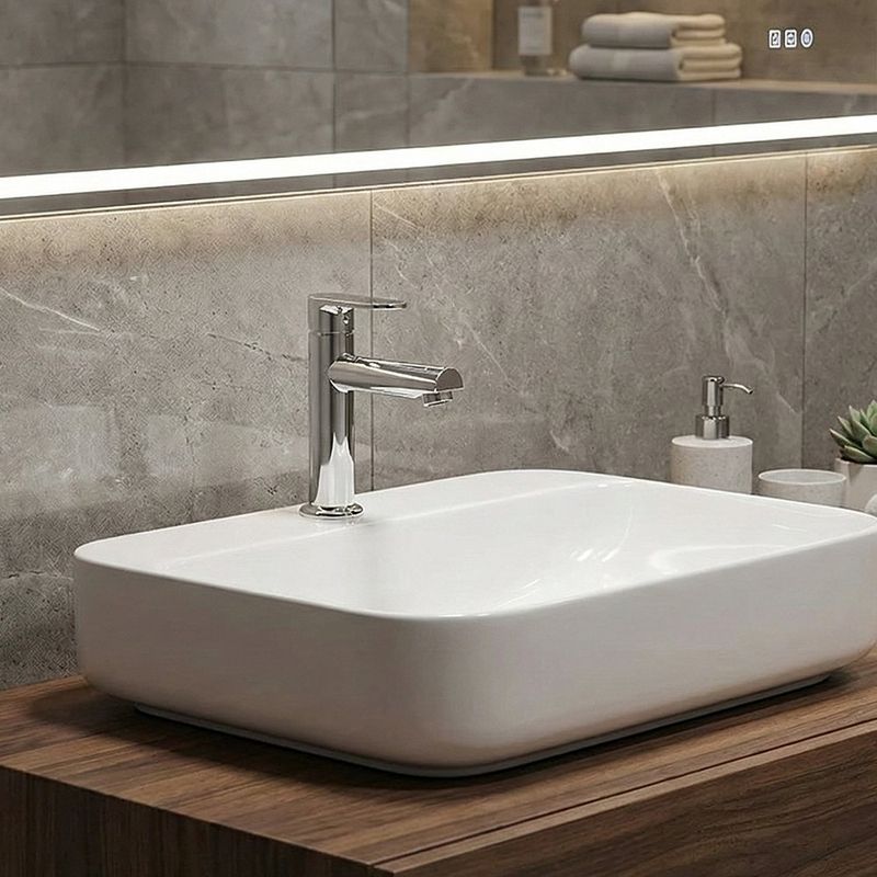 Grifo Monomando para Lavamanos Cuello Bajo Modelo Maia Cromo