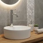 Grifo Monomando para Lavamanos Cuello Alto Cilíndrico 33 cm Cromo