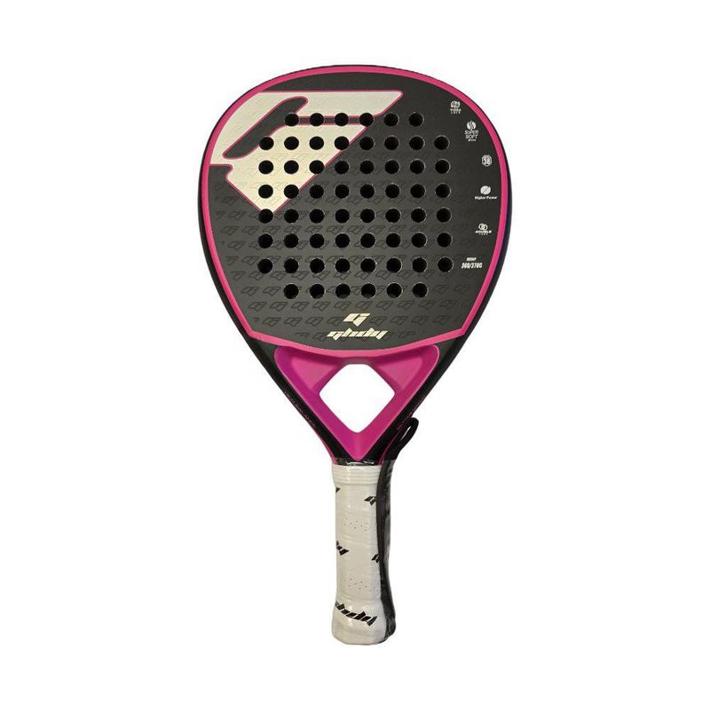 Pala de Pádel Fibra de Carbono Color Negro con Fucsia