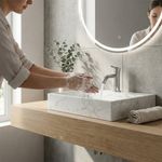 Grifo para Lavamanos Agua Fría con Cuello Bajo Quadrado Cromo