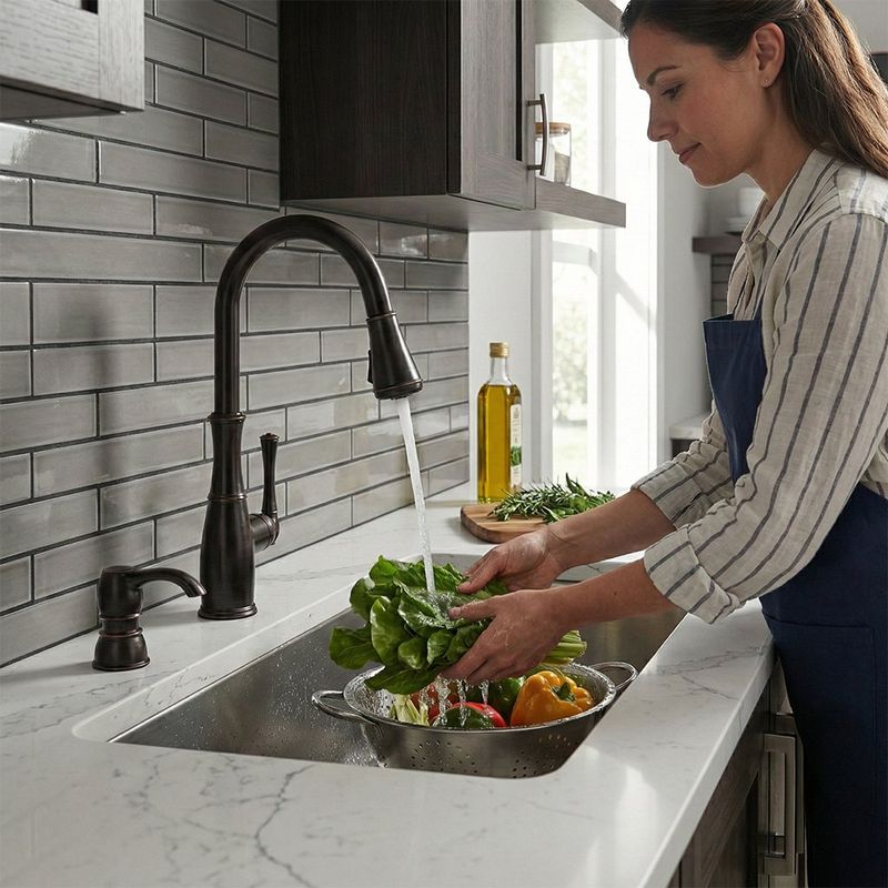 Grifo para Lavatrastos Monomando Wheaton Bronce