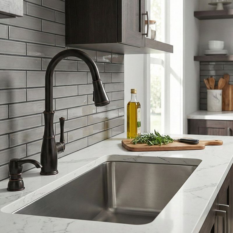 Grifo para Lavatrastos Monomando Wheaton Bronce