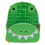 Mochila Infantil con Diseño de Cocodrilo Verde y Cierre Frontal
