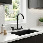 Grifo Mezclador para Lavatrastos Cuello Curvo 8 Plg Negro Mate