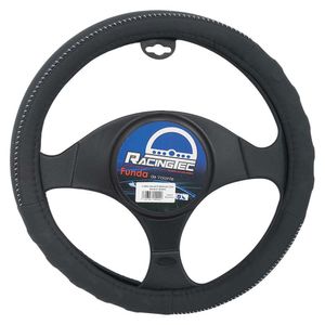 Cubre Volante Premium Racingtec Con Masaje Antideslizante Color Negro