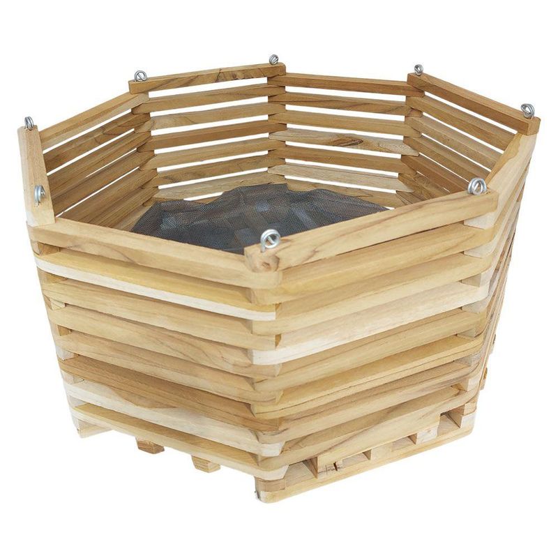 Maceta Octagonal de Madera Teca No. 16