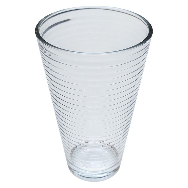 Vaso de Vidrio Transparente de 16 oz con Relieve Completo
